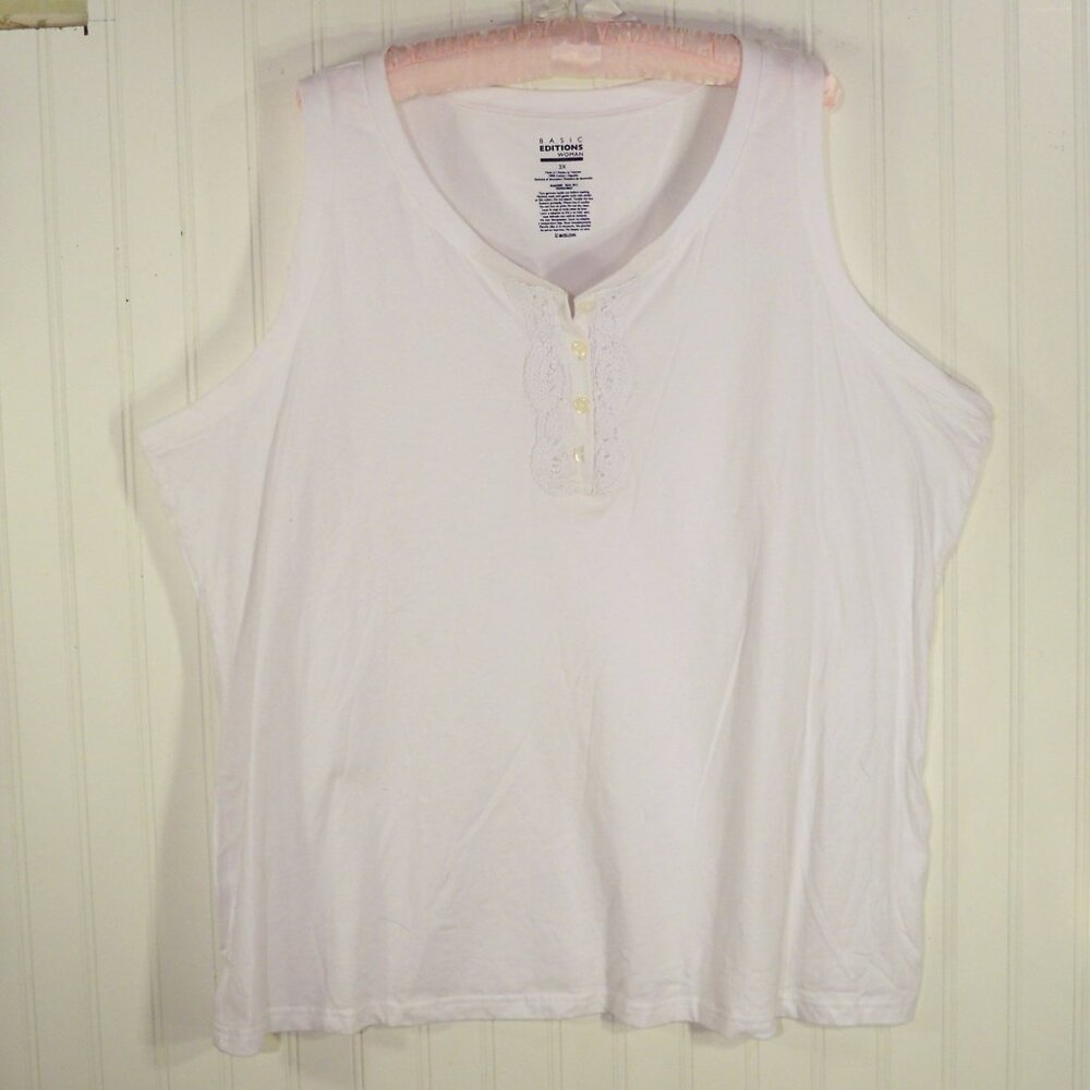 Basic Editions Woman *Tank Top, Lase, 2X